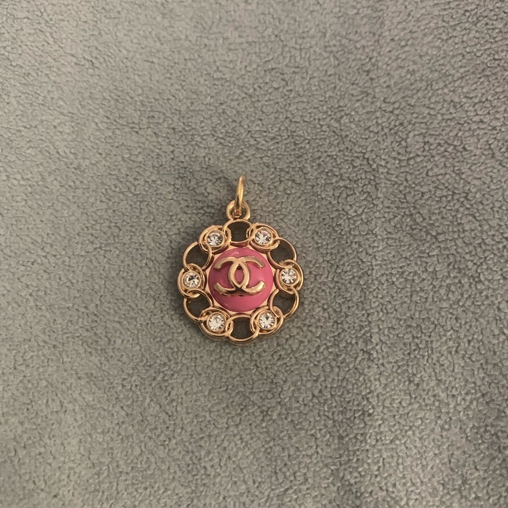 Elegant Gold and Pink Upcycled Necklace with Crystal Accents